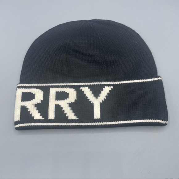 Burberry Black Knit Beanie with White Logo - Picture 2 of 3